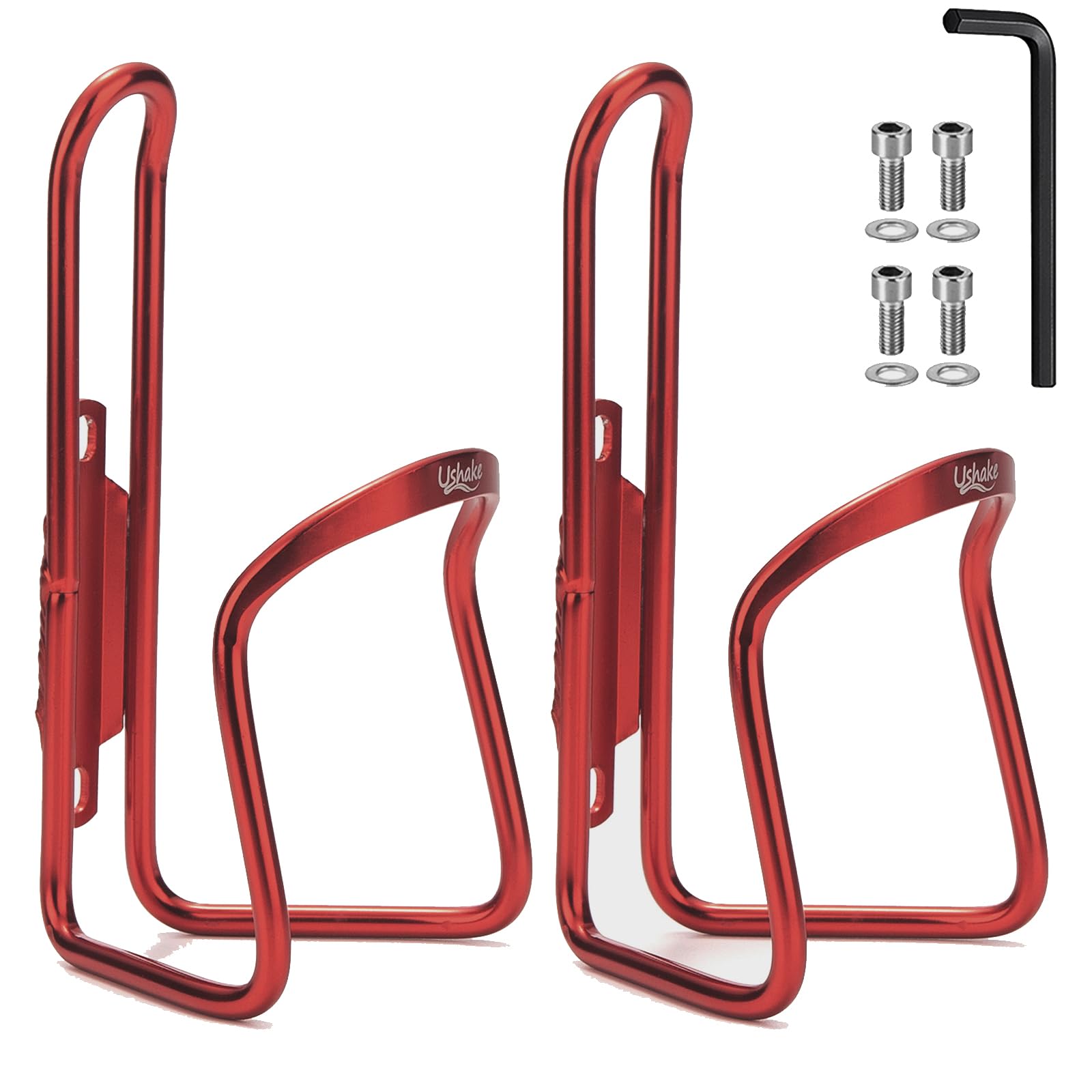 USHAKE Bike Water Bottle Cage, Alloy Bicycle Holder Bracket