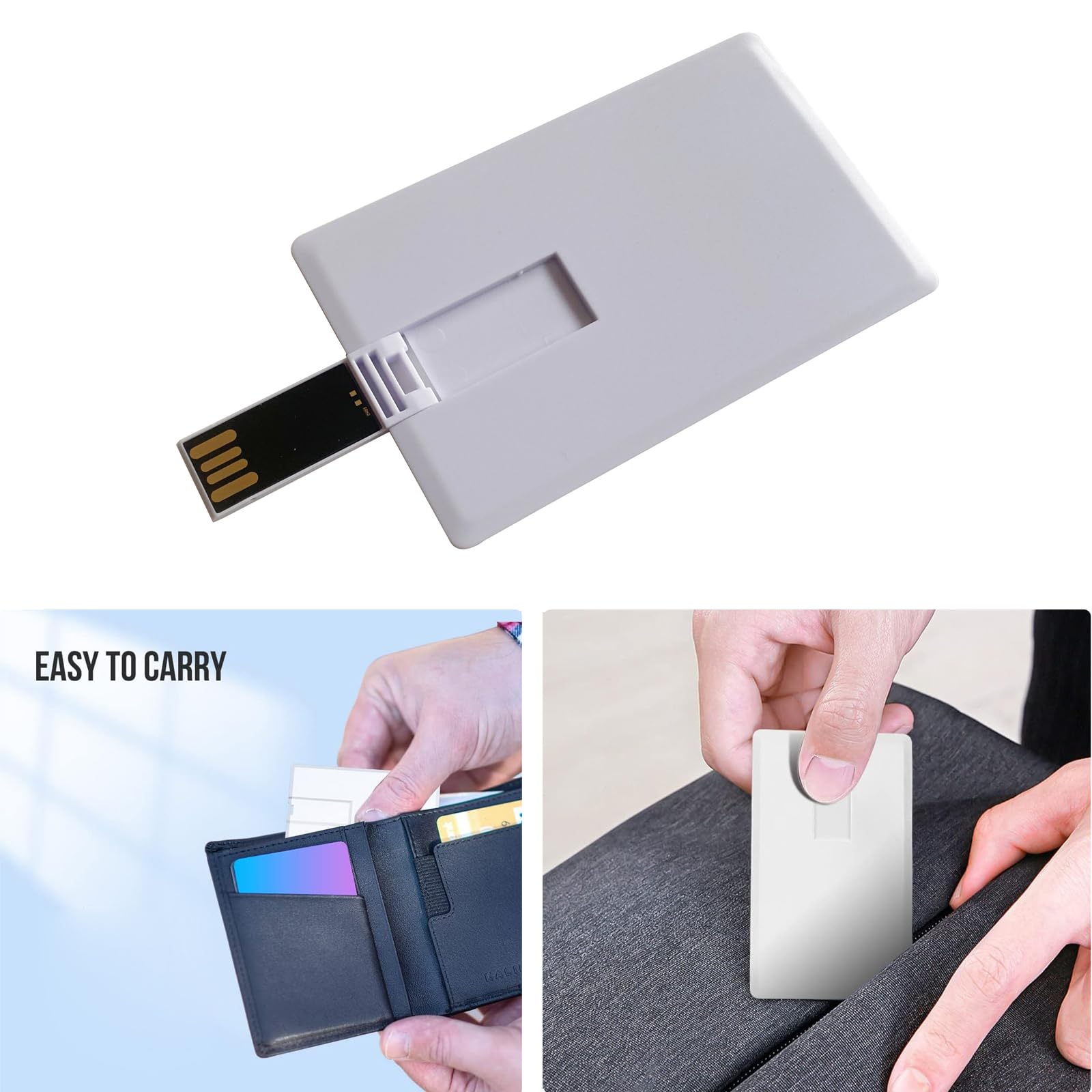 10 Pezzi Bianco USB Unità Flash Penne, Chiavetta USB a Forma di Carta di Credito 16GB Memory Stick U Disk Thumb Gift, Per Backup Dati, Trasferimento File