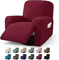 Vista 20 de JIVINER 5 Piezas Fundas Elásticas para Sofá Reclinable Funda para Sofá Reclinable con Parte Inferior Elástica Jacquard Ajustada Reclinable Funda