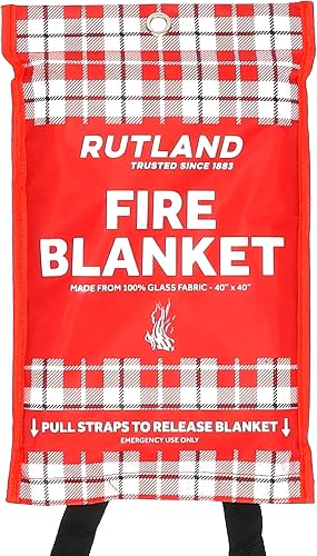 Rutland Fire Blanket for Home and Kitchen Emergency - 1 Pack, 40" x 40" - Fiberg