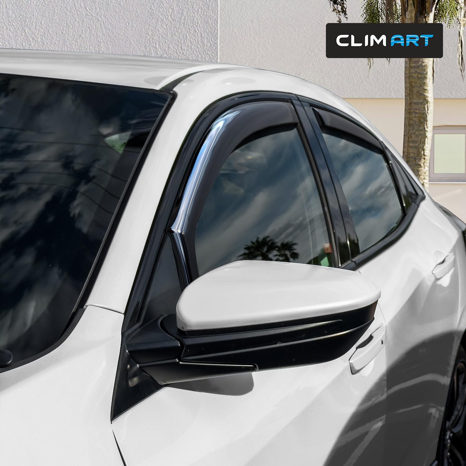 CLIM ART en Canal Deflectores de Aire para/compatible con Honda Civic 17-22 Hatchback X - Deflectors Ventanilla - Accesorios Coche -Derivabrisas -Deflectores de Viento - Cortavientos Ventana Coche-4ud