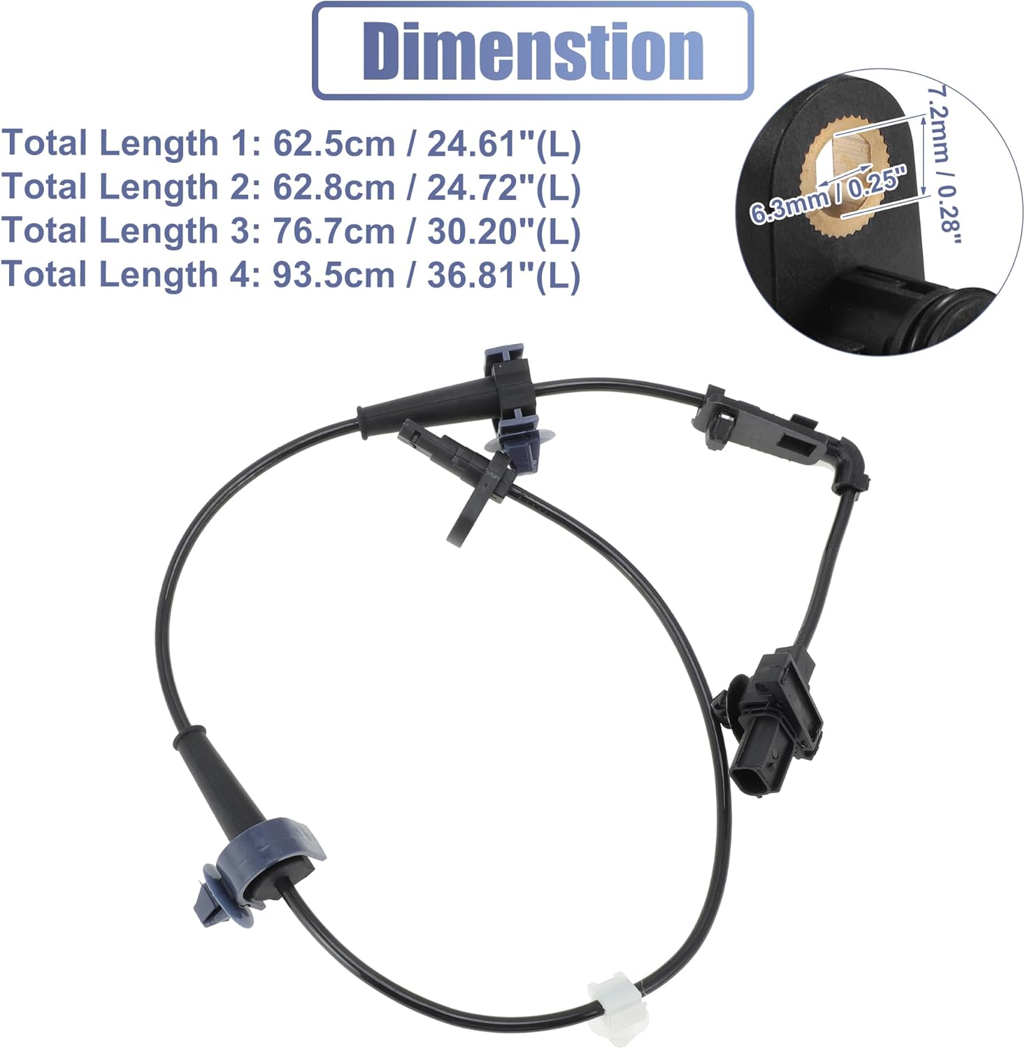 uxcell 4pcs Front Rear Left Right ABS Sensor Wheel Speed Sensor No.57450TR3A02/57455TR3A02/57470TR0013/57475TR0013 for Honda Civic 2012-2015