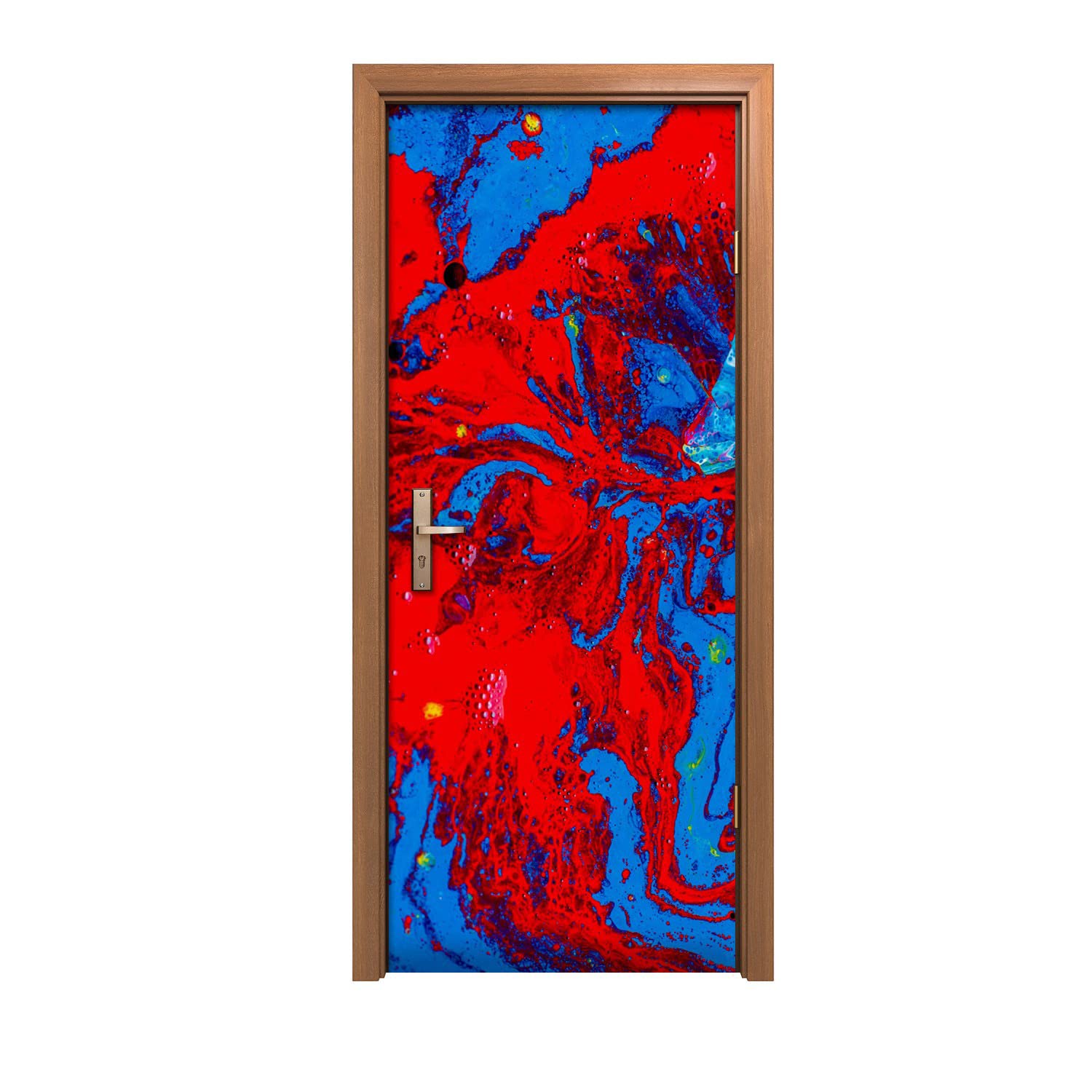 Autocollant de porte 90x200cm lavable et durable aux motifs graphiques colorés