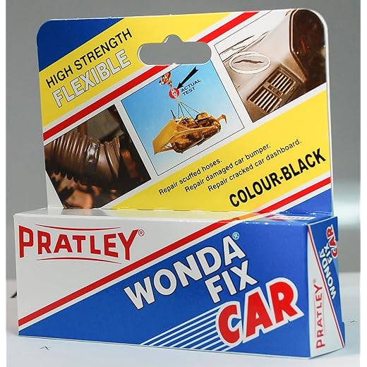 Pratley Rubber Repair - 2 Part Black Epoxy Leather Glue - Adhesive Kit for Couches, Shoe Sole, Boot Heel, Plastic, Car Dashboard and Bumper