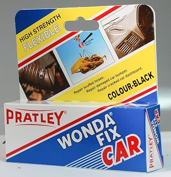 Pratley Rubber Repair - 2 Part Black Epoxy Leather Glue - Adhesive Kit for Couches, Shoe Sole, Boot Heel, Plastic, Car Dashboard and Bumper