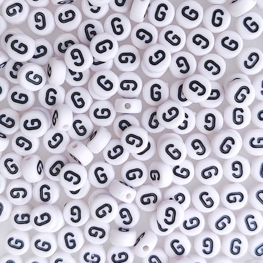 SUTOUG Lot de 1000 perles rondes en acrylique avec lettres de A à Z, 4