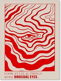 Medpol Retro Red Abstract Eye Canvas Wall Art Vintage Hippie Trippy Post...