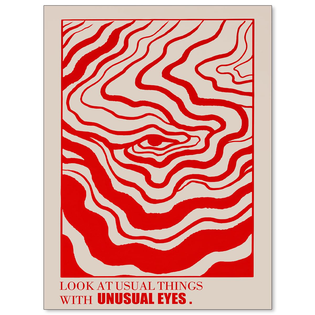 Amazon.com: Medpol Retro Red Abstract Eye Canvas Wall Art Vintage