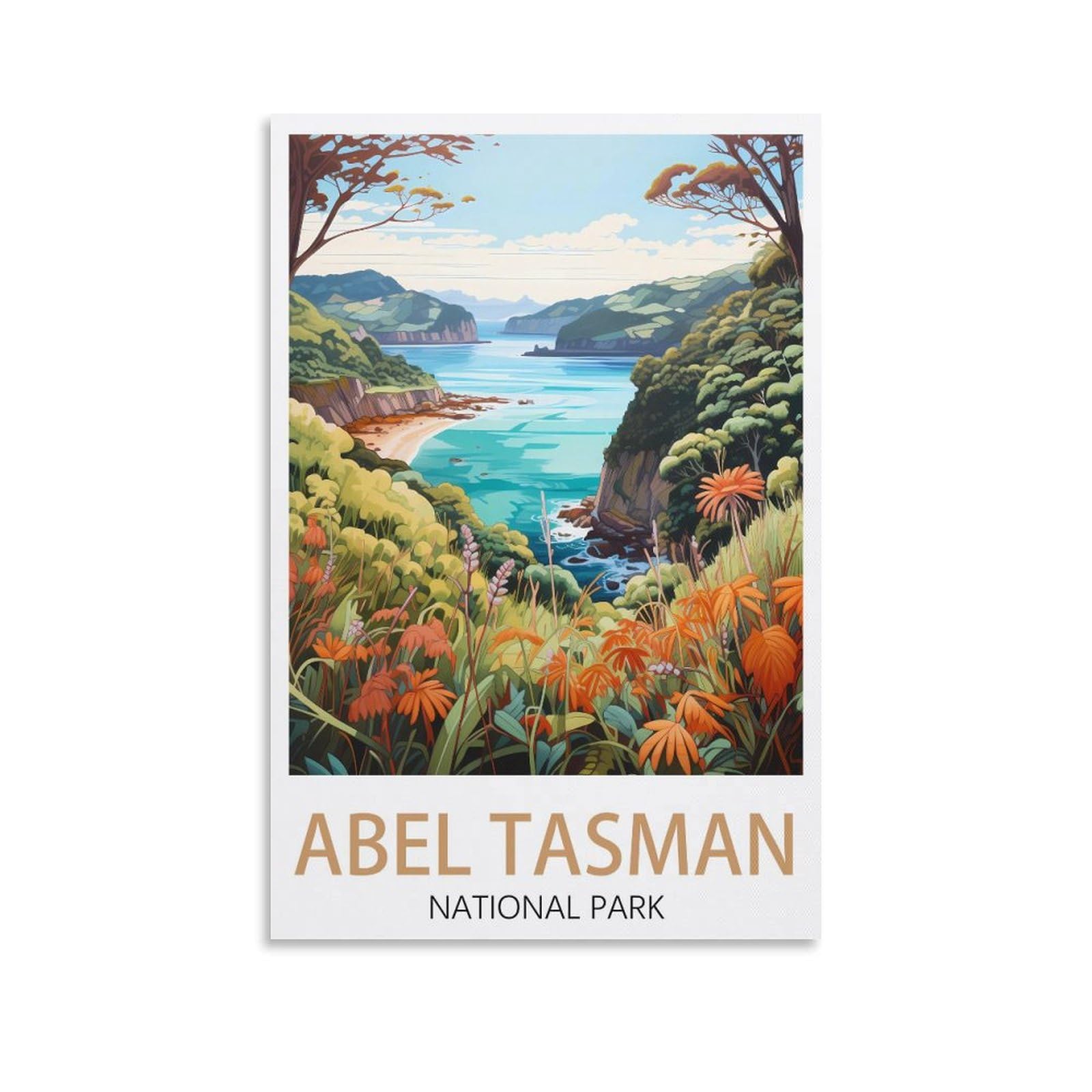 EZMLFA DIY Diamond Painting,ABEL Tasman National Park 5D Landscape Diamond Painting Kits for Adult, Gem Art Crystal Art Kits for Adults, for Home Wall 40x40cm