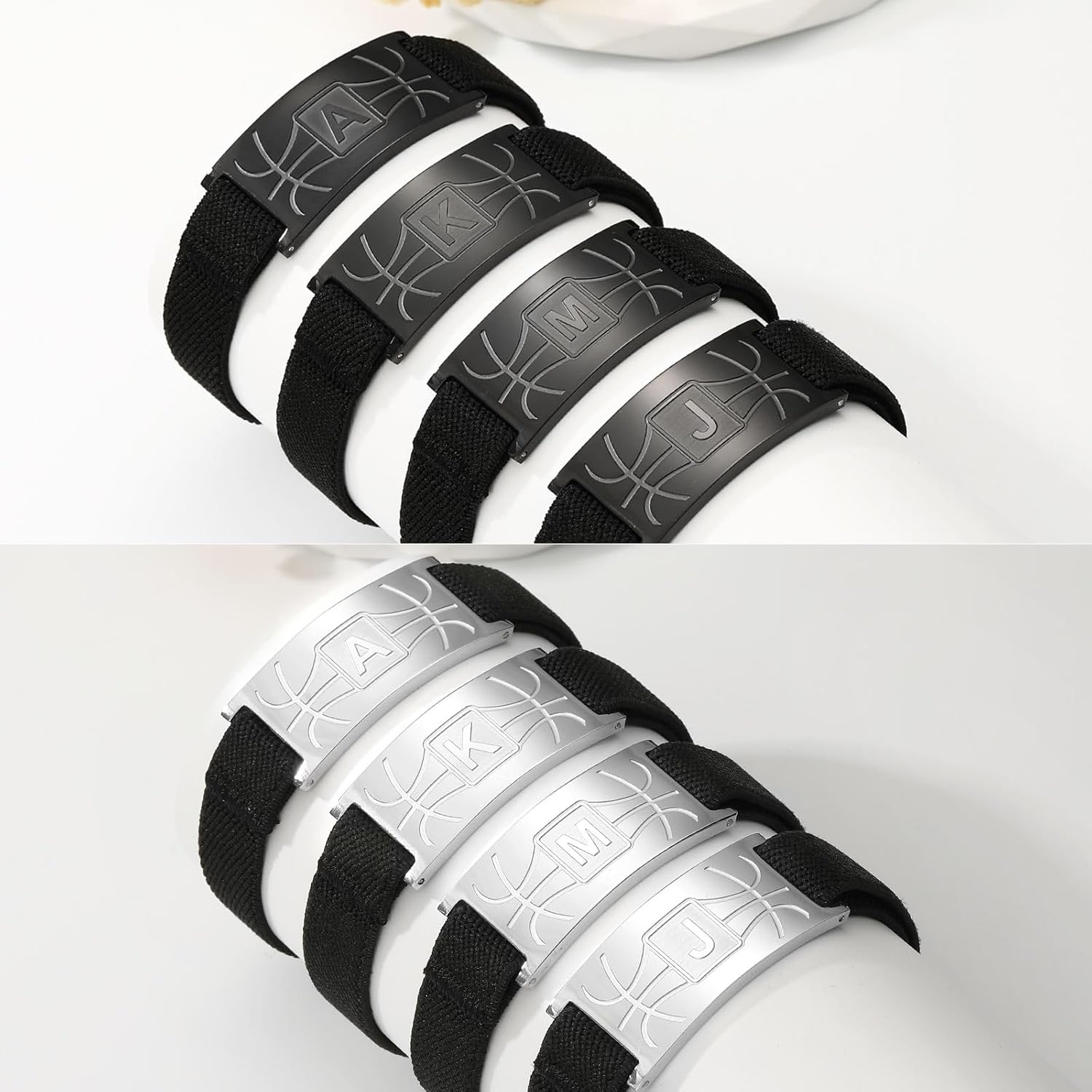 Easter Basket Stuffers-Basketball Gifts for Boys Men Youth Coach Team Kids Player Initial with A-Z Letter Basketball Bracelet Party Favors Accessories Adjustable Jewelry Gifts - Image 4