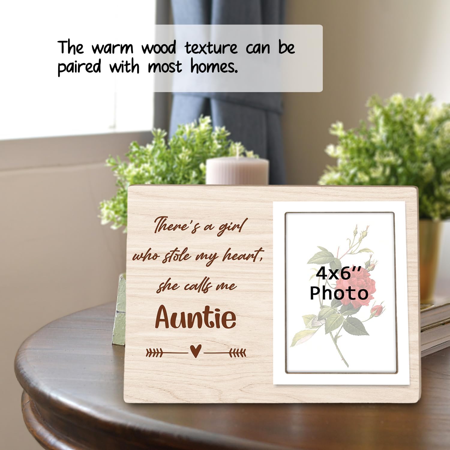 Best Aunt Ever Picture Frame Gift, Gifts for Aunt Picture Frame, Birthday, Christmas Gift for Aunt Wooden Photo Frame, She Calls Me Auntie 4x6inch - Image 3