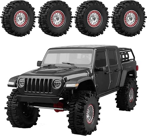 Miniatura 3 de HobbyPark Goma blanda 110 RC Crawler 1.9 - Neumáticos de 4.7 pulgadas, 4.724 in y 1.9 Beadlocks Juego de ruedas para Scale RC4WD Axial SCX10 TRX4