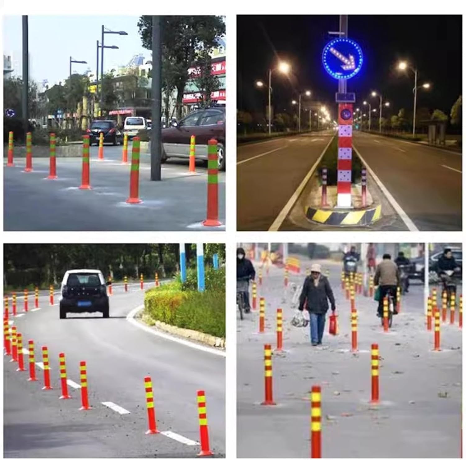 Cono De Tráfico, Barrera De Seguridad, Poste Delimitador, Cono, Bolardo Industrial De Seguridad Vial para Entradas De Vehículos, Bolardo Delimitador Reflectante, Par,3pc-75cm/29.5