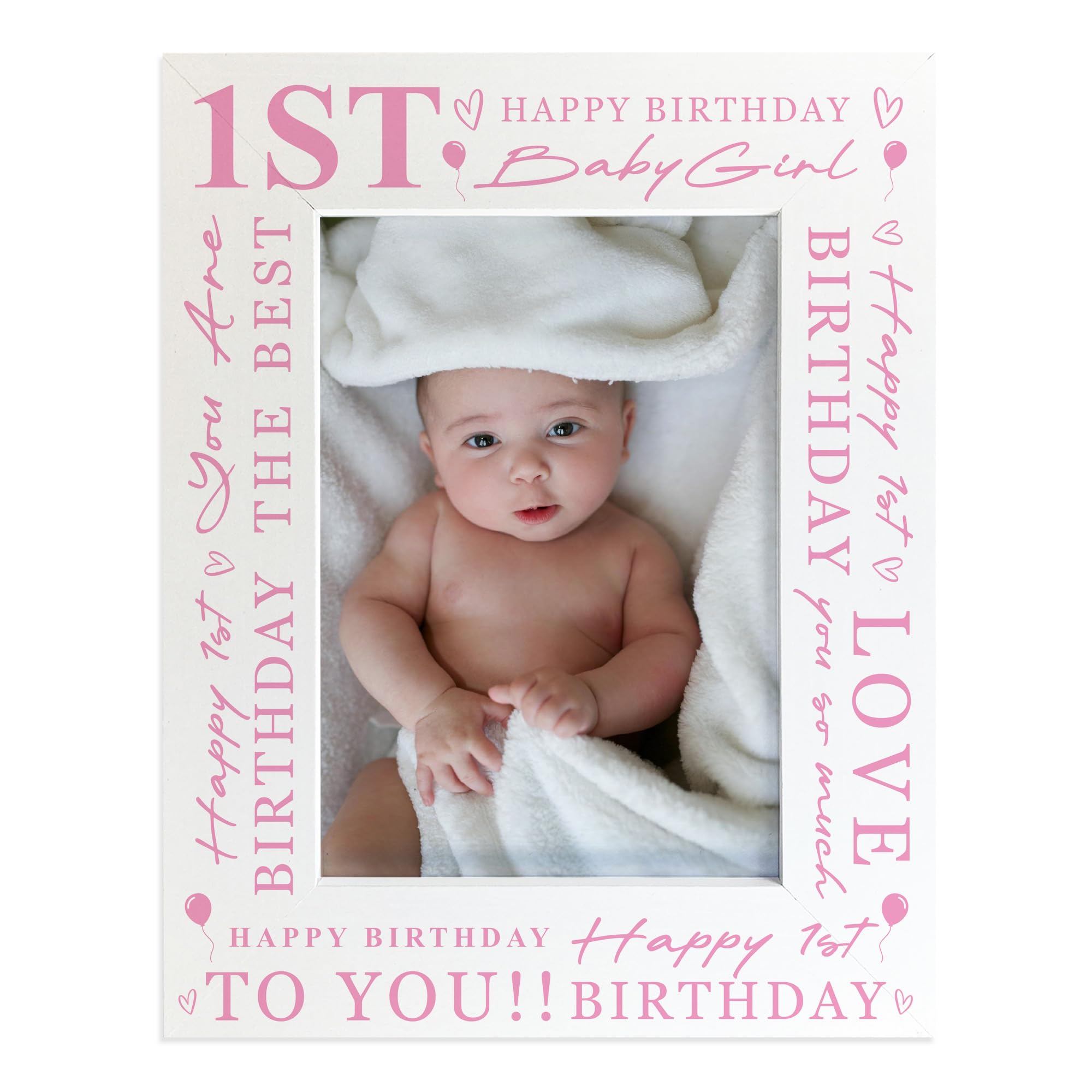 RED OCEAN 1st Birthday Gifts For Baby Girl 1st Birthday Photo Frame 1st Birthday Decoration Gifts For Baby Girl Daughter Granddaughter Niece Keepsake