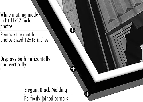 Vista 102 de Americanflat Portarretratos de 8 x 12 pulgadas con plexiglás pulido, juego de 2 portarretratos de 6 x 8 pulgadas con paspartú o para fotos de 8 x 12