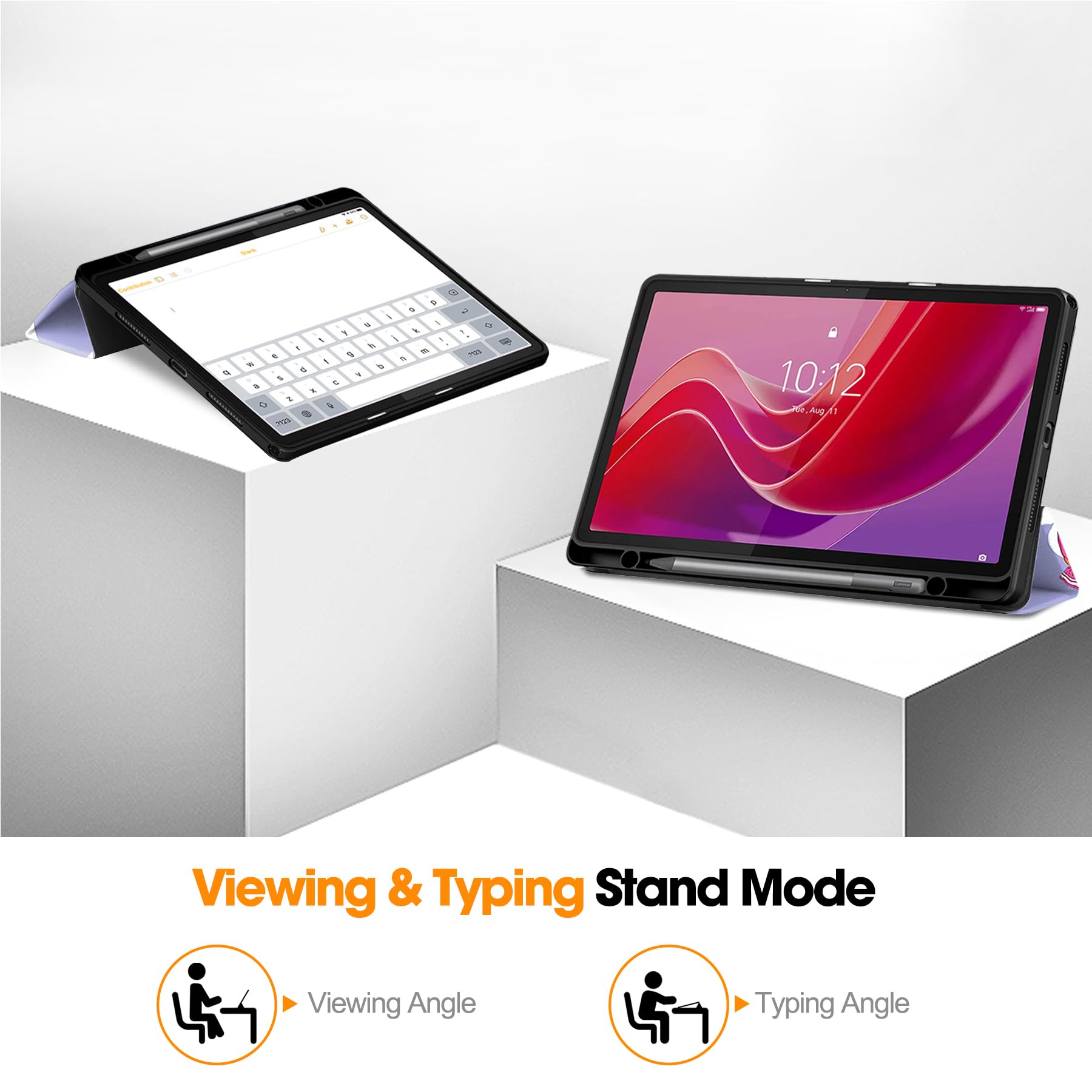 Vakarey per Lenovo Tab M11 Cover con Portapenne,Ultra Sottile Intelligente per Custodia Tablet Lenovo Tab M11,Unicorno