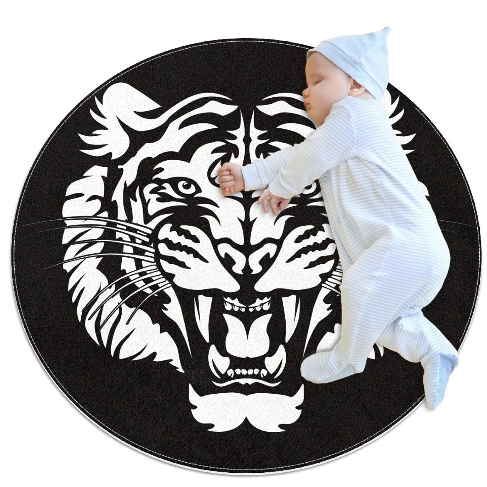 Tapis de jeu pour enfants tigre 80x80cm antidérapant et doux
