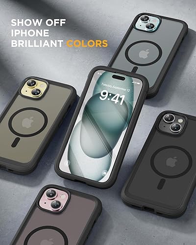 Miniatura 299 de Miracase Glass Series - Funda magnética para iPhone 15, compatible con MagSafe, de cuerpo completo, protector de pantalla de vidrio 9H integrado