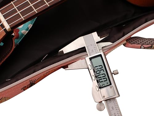 Miniatura 8 de MUSIC FIRST Funda de lona para ukelele MISS CAT para ukelele, correas de hombro dobles, diseño original (apto para ukelele soprano de 21 pulgadas,