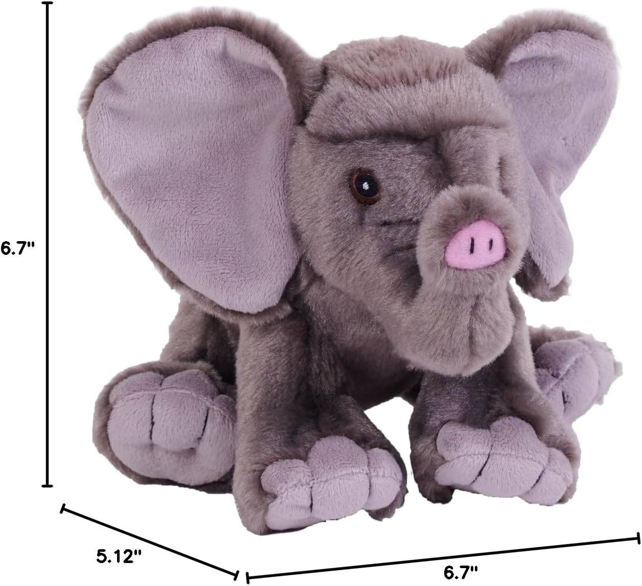 Wild Republic Cuddlekins Eco Mini African Elephant, Stuffed Animal, 8 Inches, Plush Toy, Fill is Spun Recycled Water Bottles, Eco Friendly