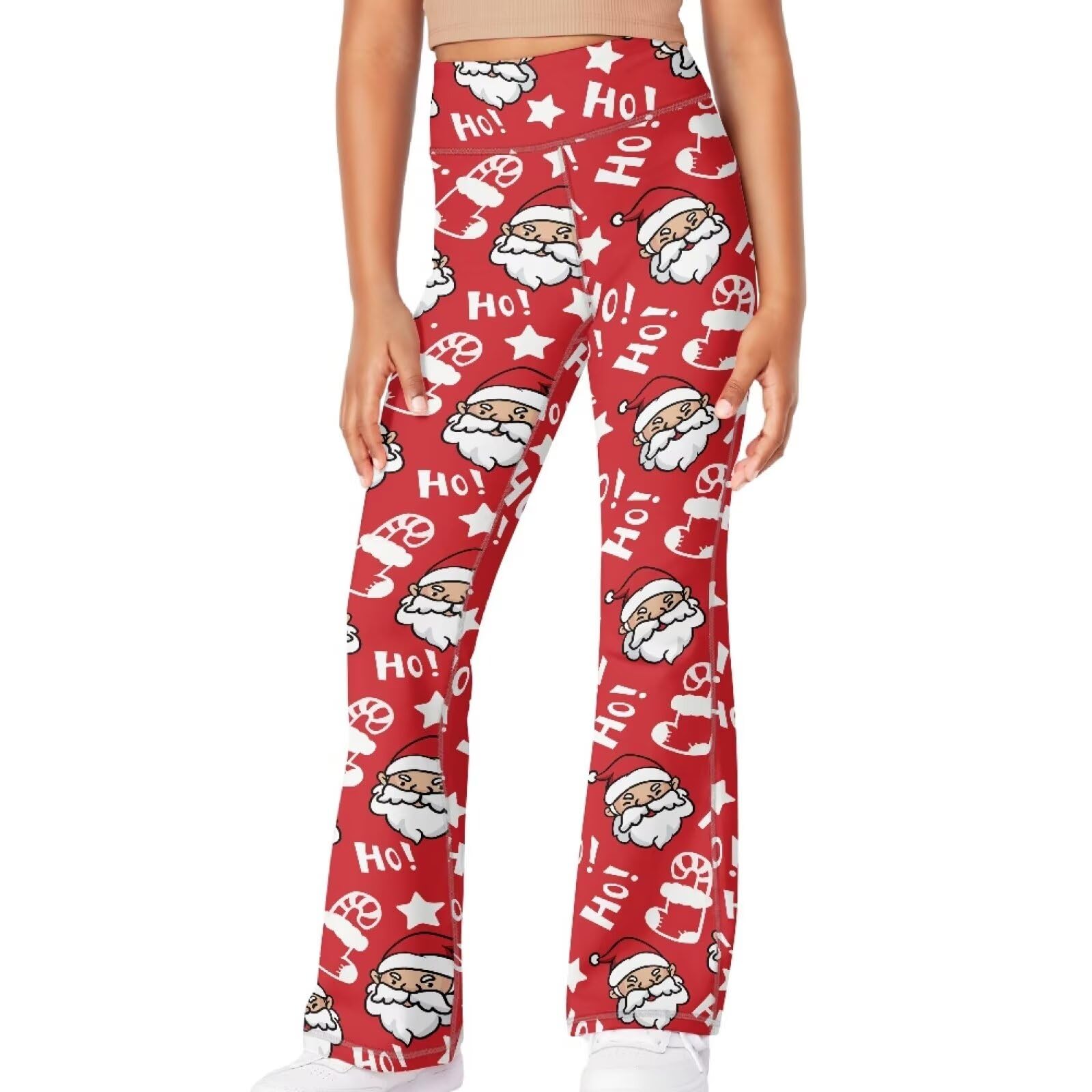 Girls Leggings Floral Print High-Waisted Flared Pants 5-14 Years