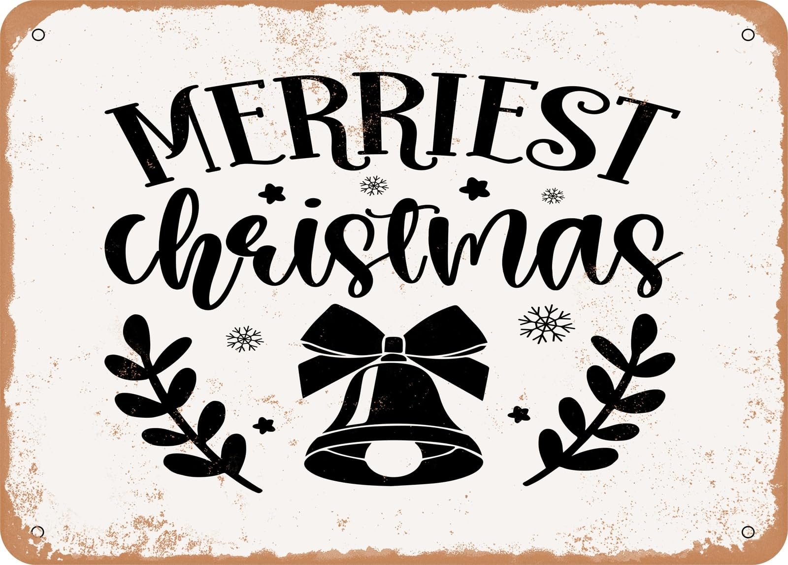 Miaomansenstore Metal Sign - Merriest Christmas - Vintage Rusty Look Sign Home Decor