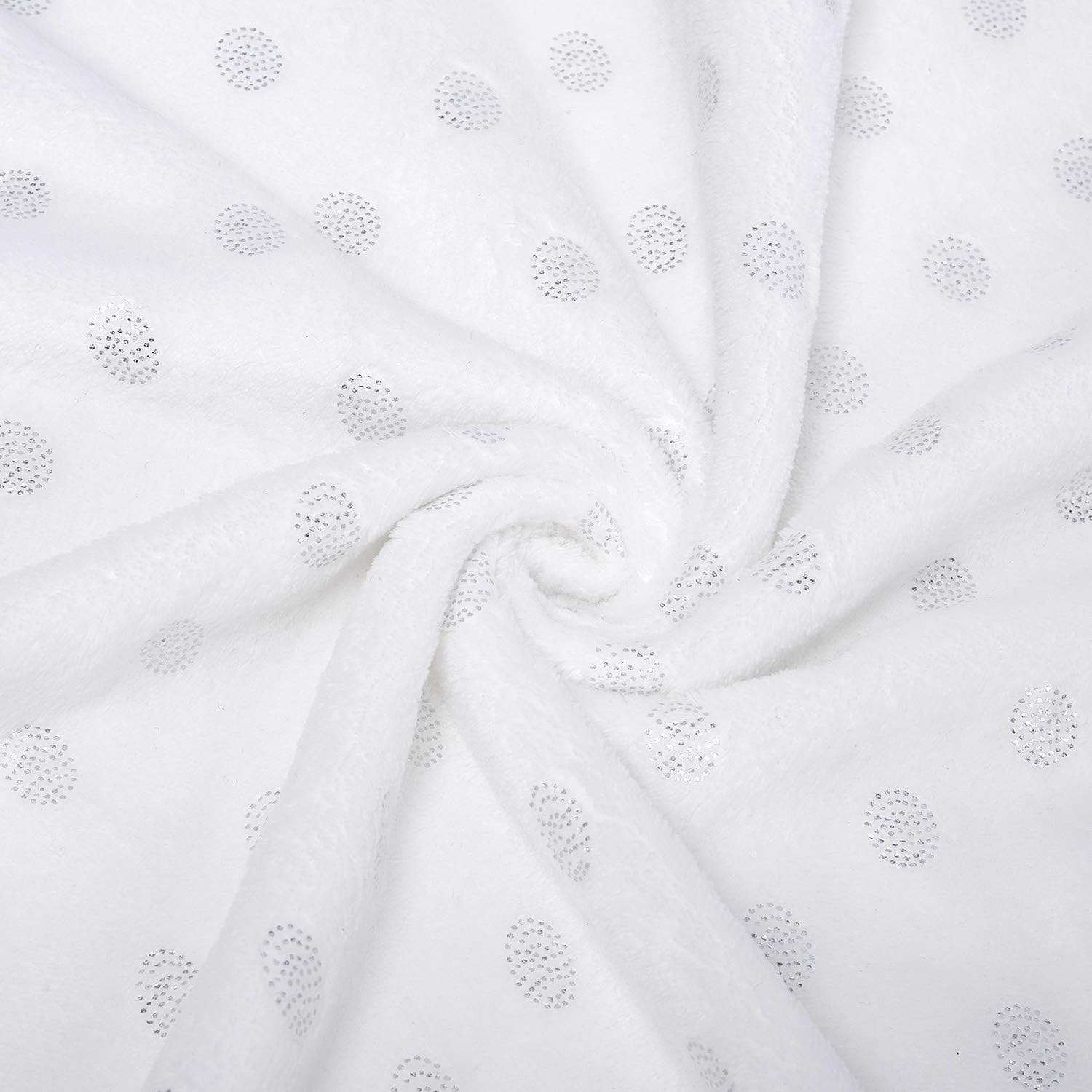 WONDER MIRACLE Kids' Throw Blanket, Shining Stars(Dots) Pattern, Lightweight Plush and Cozy Fuzzy Fannel Blanket for Kids, Toddler, Couch, Pet and Outdoor (Throw(50"x60"), White Dots)