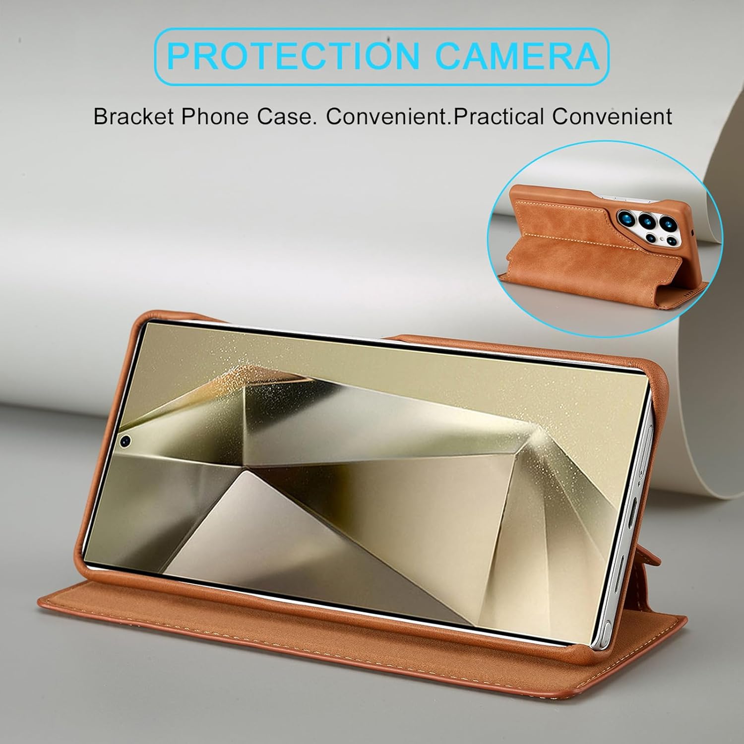 Flip Wallet Case for Samsung Galaxy S26/S26 Plus/S26 Ultra, Shockproof Large Capacity Cover, with Card Holder Kickstand Case(Brown,S26)