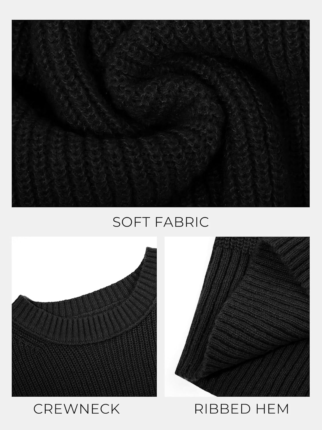 Saodimallsu Womens Batwing Long Sleeve Sweaters Casual Crewneck Loose Chunky Knit Fall Pullover Tops - Image 6