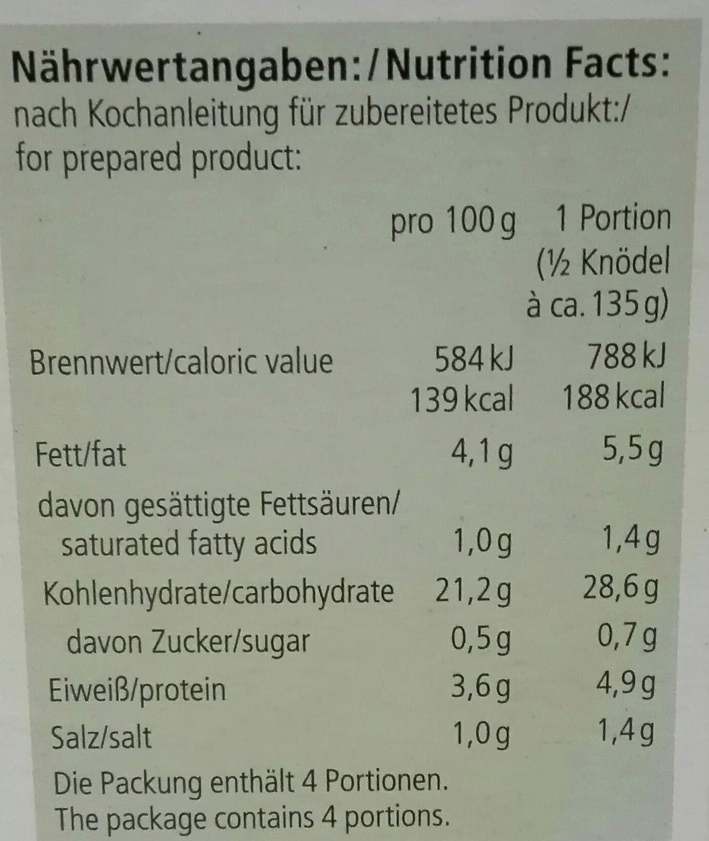 Werner Serviettenknödel im Kochbeutel – Klassische Knödelbeilage – Ohne Palmöl, ohne Geschmacksverstärker & ohne Farbstoffe