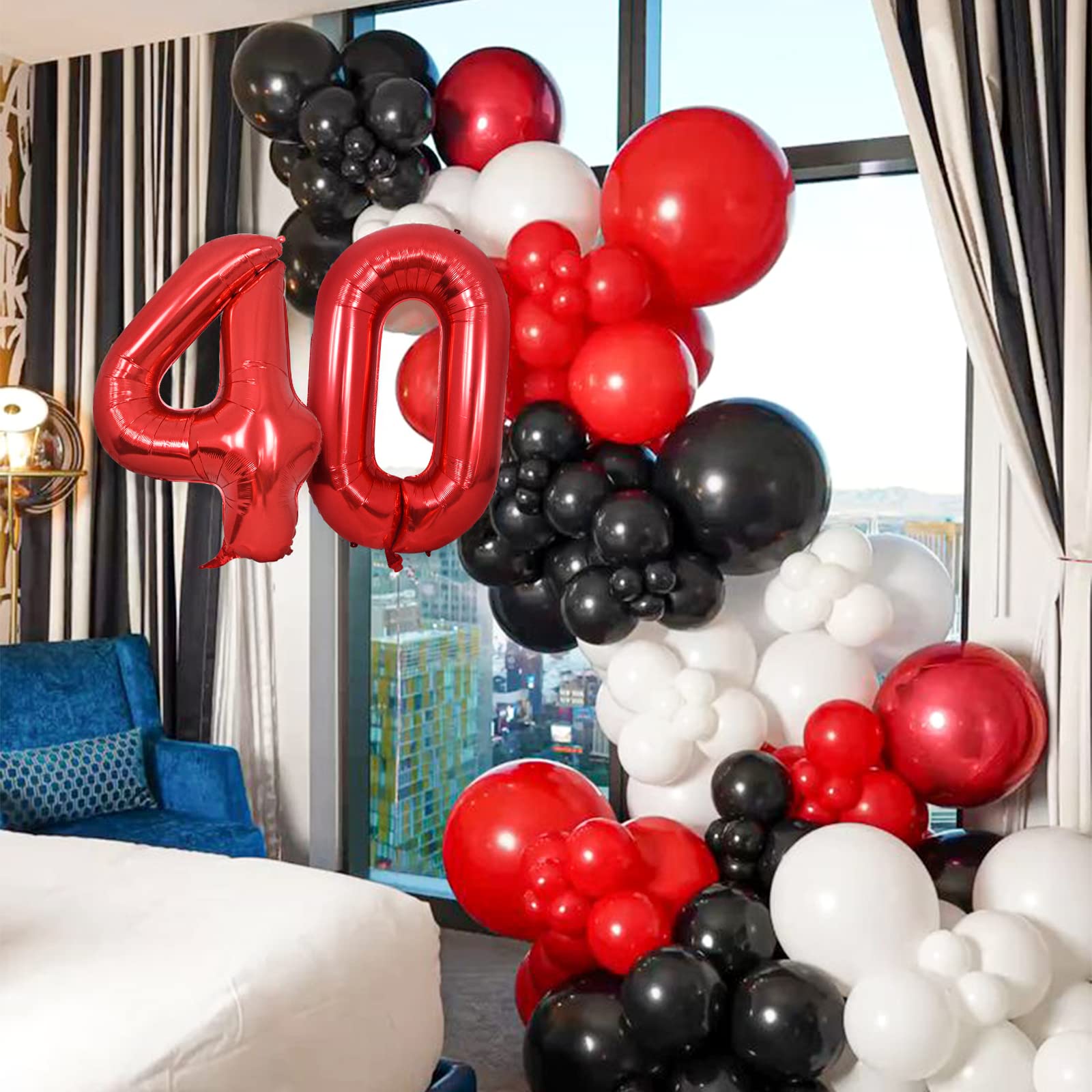 Palloncini Compleanno 4 Anni Rosso Palloncino XXL Di 100 Cm Foil Gigante Numero 4 Numeri Gonfiabili Bambino Ragazzo Compleanno Anniversario Decorazione Feste (Rosso)