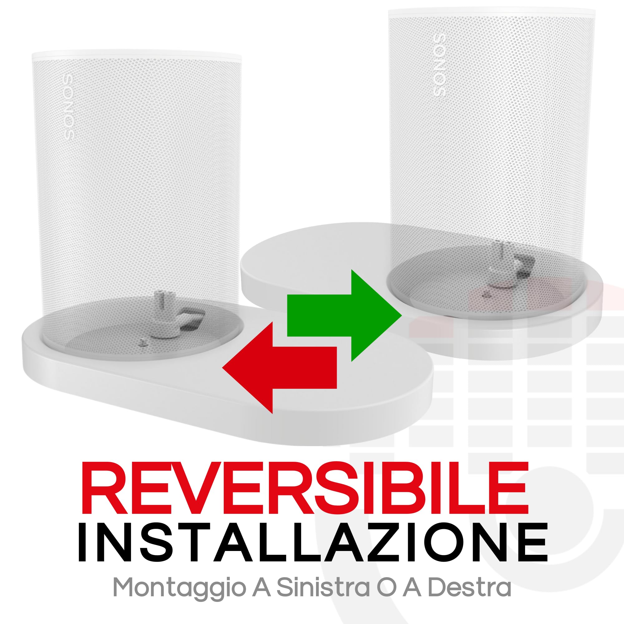 Supporto a Mensola da Parete ERA 100 Bianco per Sonos ERA100 & ERA 100 SL, Singolo, Gestione Cavi