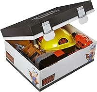 Vista 2 de BLACK+DECKER Juego de herramientas para niños, baúl de juego de simulación con caja de herramientas, chaleco de construcción y sombrero duro, juego