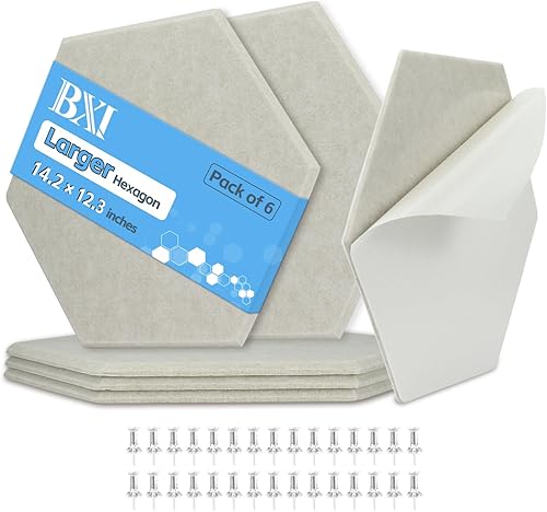 Miniatura 7 de BXI Tablón de anuncios de fieltro, 12 x 12 x 38 pulgadas, paquete de 6 tableros de visión autoadhesivos, tablero grueso y resistente con borde