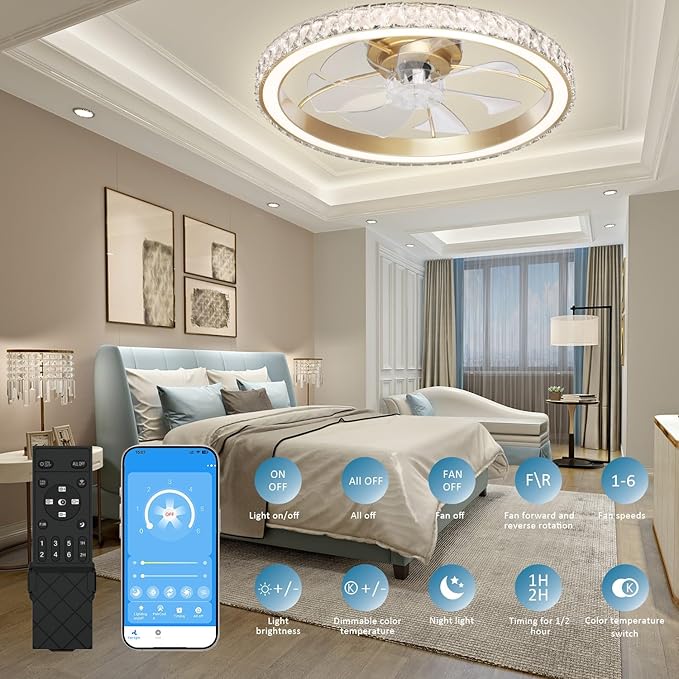 Ventilador de Techo 26 Pulgadas con Luz y Control Remoto miniatura 3