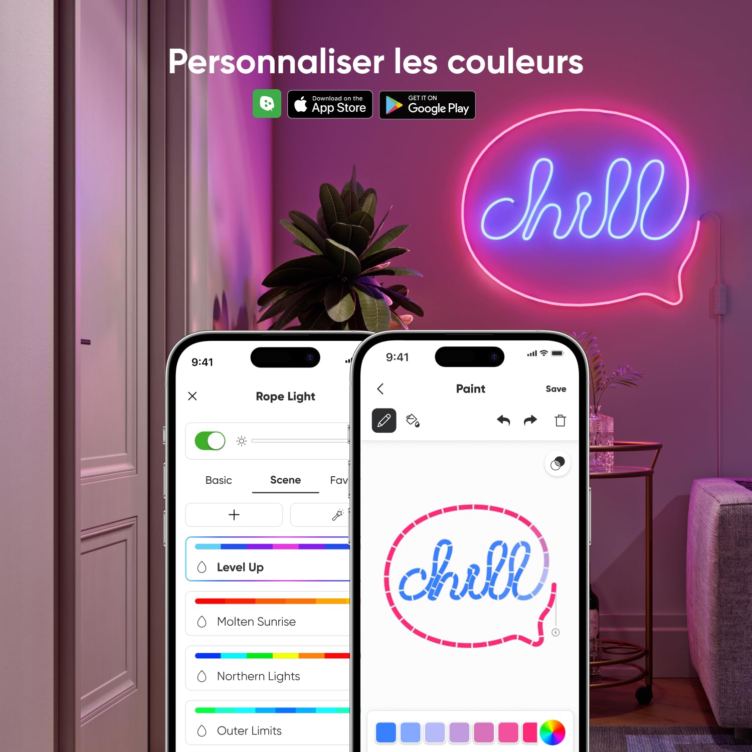Nanoleaf Ruban Lumineux Néon LED RGB 5m, Bande WiFi Compatible Matter, Alexa et Google Assistant, Sync Musique et Écran, DIY, Scènes Dynamiques via App, Commande Vocale, pour Chambre et Déco Murale