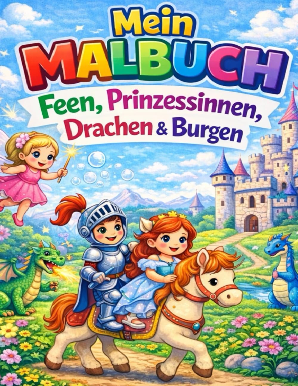 Mein Malbuch - Feen,Prinzessinnen,Drachen & Burgen