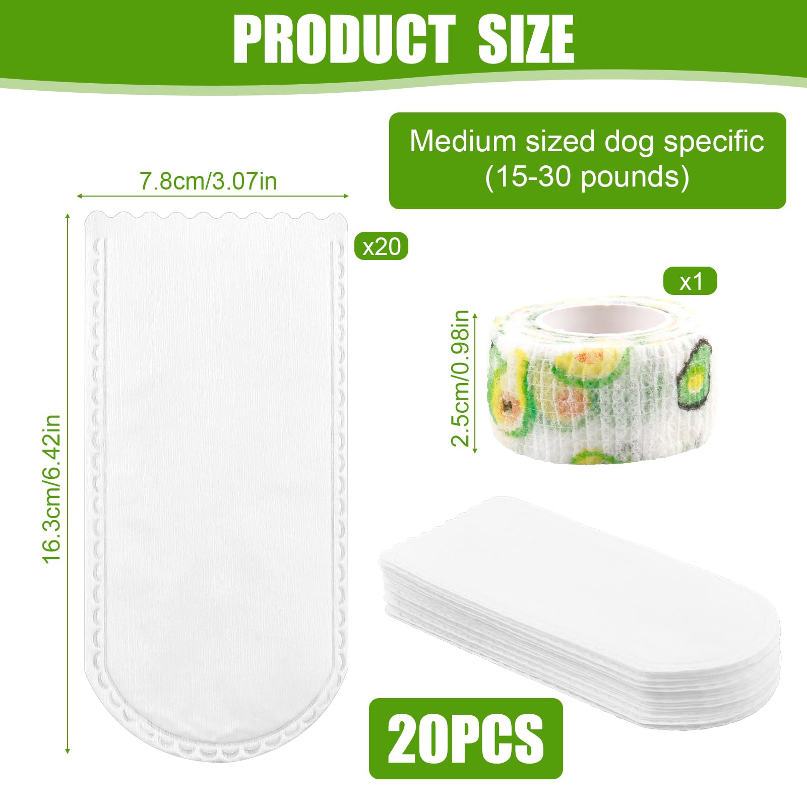 HotoPink Disposable Dog Boots for Injured Paws 20 PCS Waterproof Pet Shoes with Bandage - Image 2