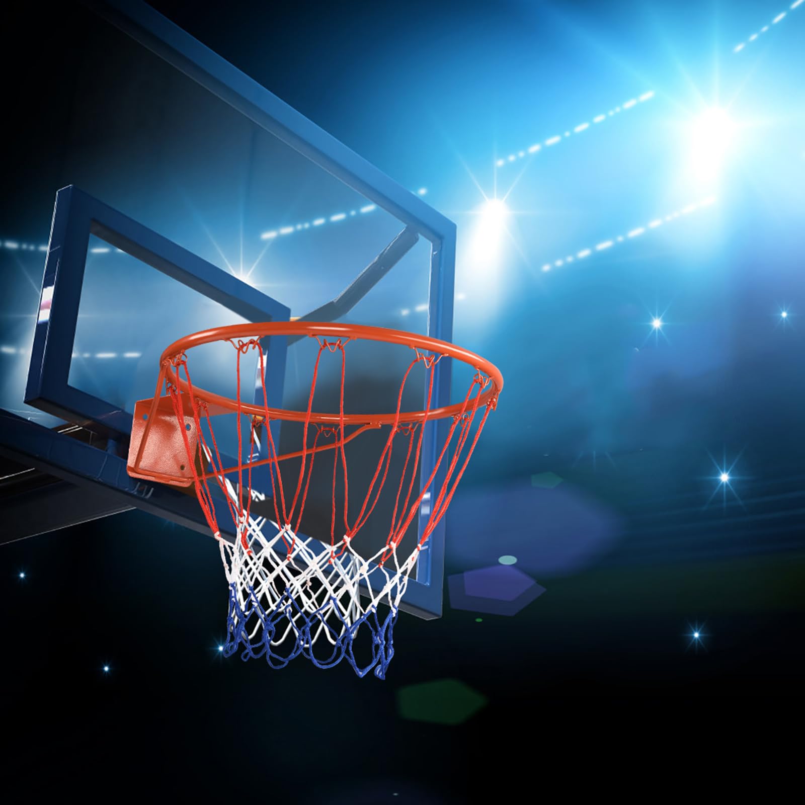 COSTWAY Ø 45 cm Canasta de Baloncesto para Pared con Red de Nylón, Marco de Acero, Juguete para Interior y Exterior (Estilo 1)