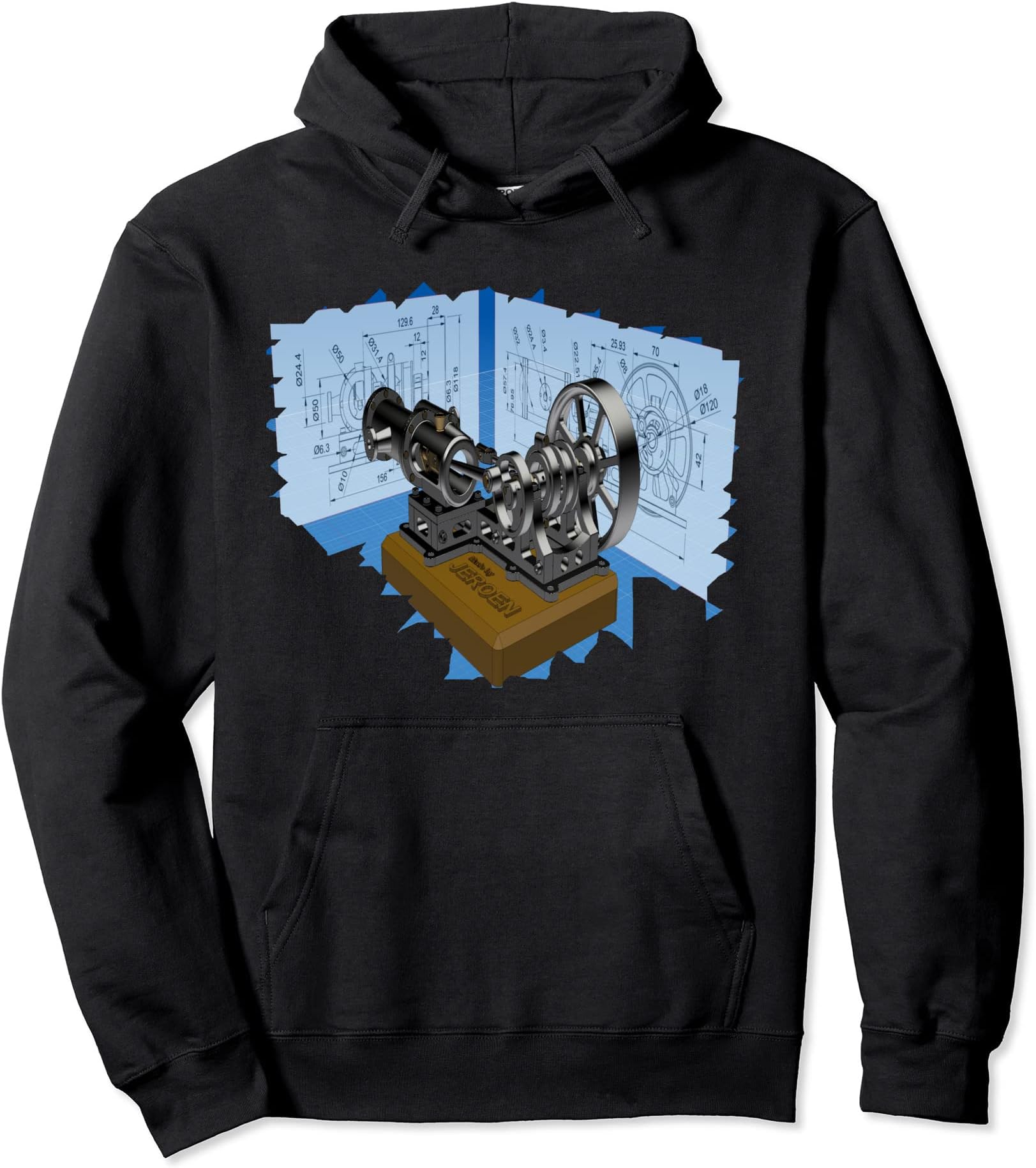 Scrapbox Mill Engine (3d model by @trustmeiamamachinist) Pullover Hoodie