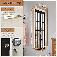 Vista 69 de Kelly Miller Espejo decorativo dorado grande para pared, espejo dorado de 30 x 40 pulgadas, espejo de pared de tocador, espejo rectangular biselado