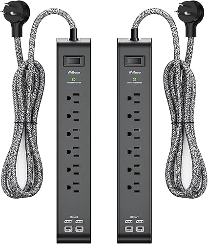 2 Pack Surge Protector Power Strip with 6 Outlets 4