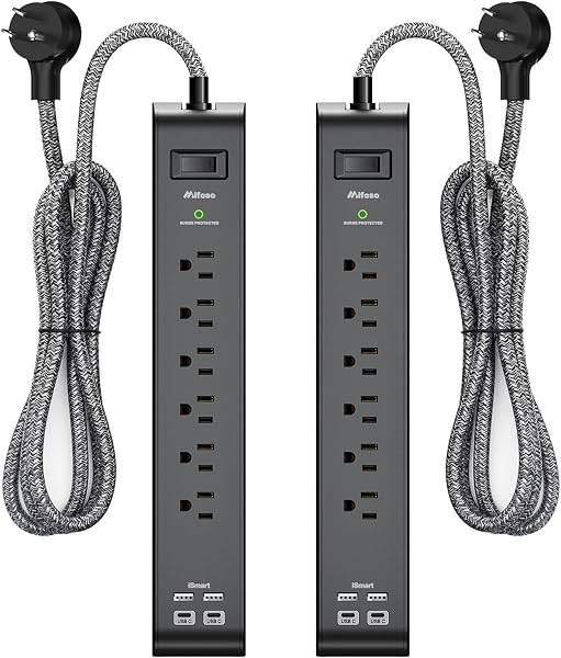 Mifaso Surge Protector Power Strip with USB Ports