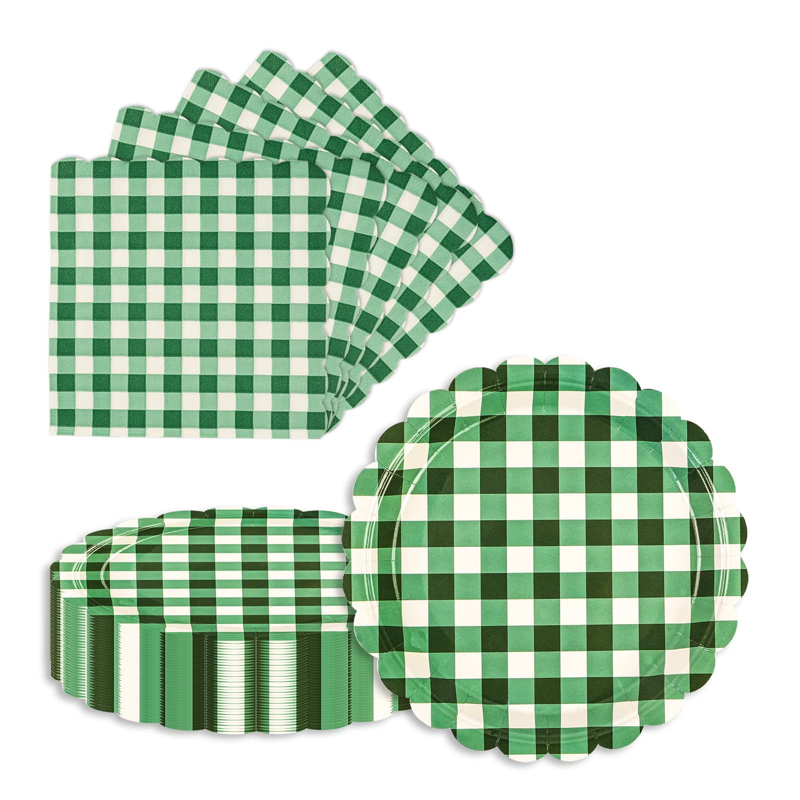 LDFDRT Sage Green Paper Plates and Napkins Set of 40 | 20x 7 inch Disposable Dessert Plates & 20x Paper Napkins | Elegant Party Tableware for Birthday,Baby Shower,Wedding Decorations — image 1