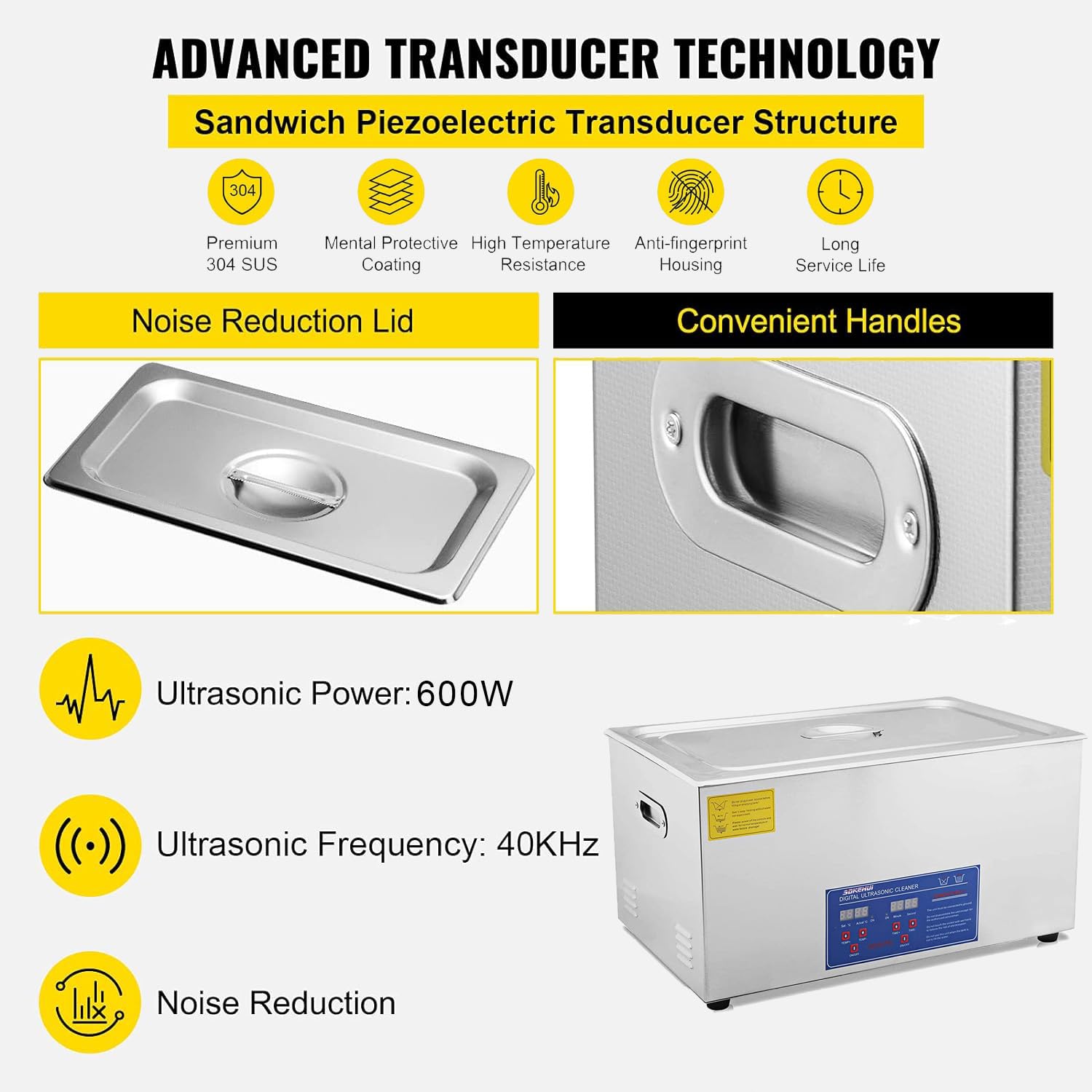 30L Ultraschallreinigungsgerät Ultraschallgerät Reinigungsgeräte Ultrasonic Cleaner Ultraschallreiniger Reinigung mit Heizung Digital Timer für Brillen Schmuck Zahnprothesen Münzen