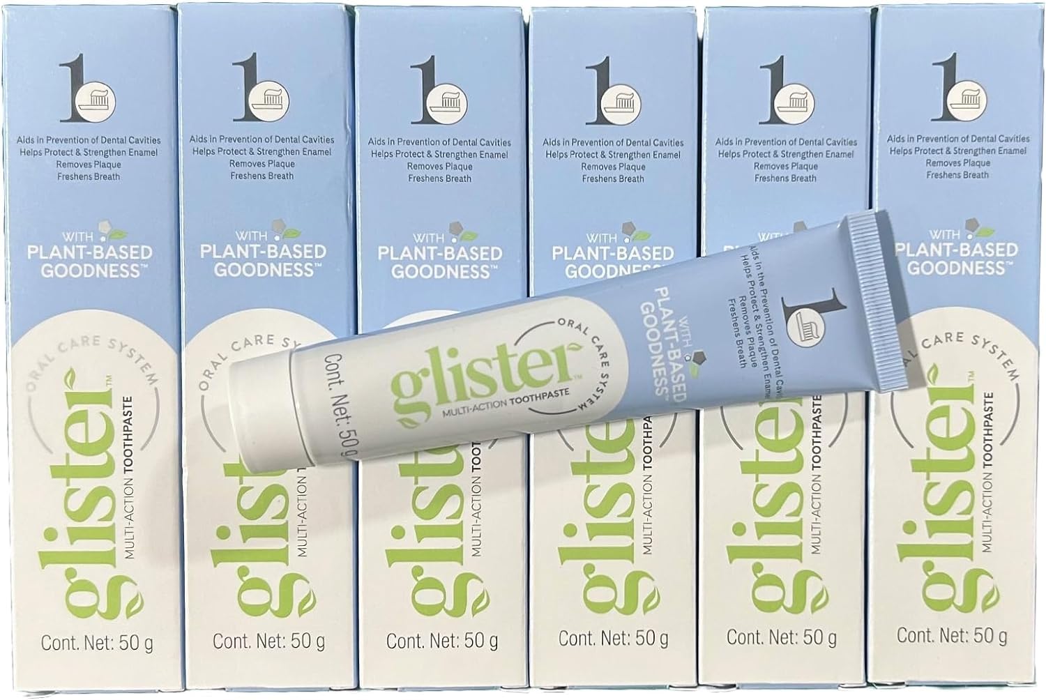 Amway Glister MULTI-ACTION Flouride pasta de dientes x 6 dientes blancos – , Peleas cavidades, refresca el aliento – 6 unidades