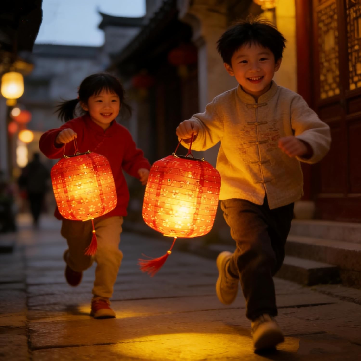 5PCS Paper Lanterns Red with LED Lights,Cute 6 Inch Lantern Colorful Hanging Paper Lanterns Lamp for Lunar New Year Spring Ceremony Wedding,Mid-Autumn, Party Decoration