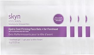 Skyn ICELAND Hydro Cool Firming Forehead Patches, 10 Minute Smoothing Treatment with Peptides and Hyaluronic Acid, All Skin Types, 4 Patches