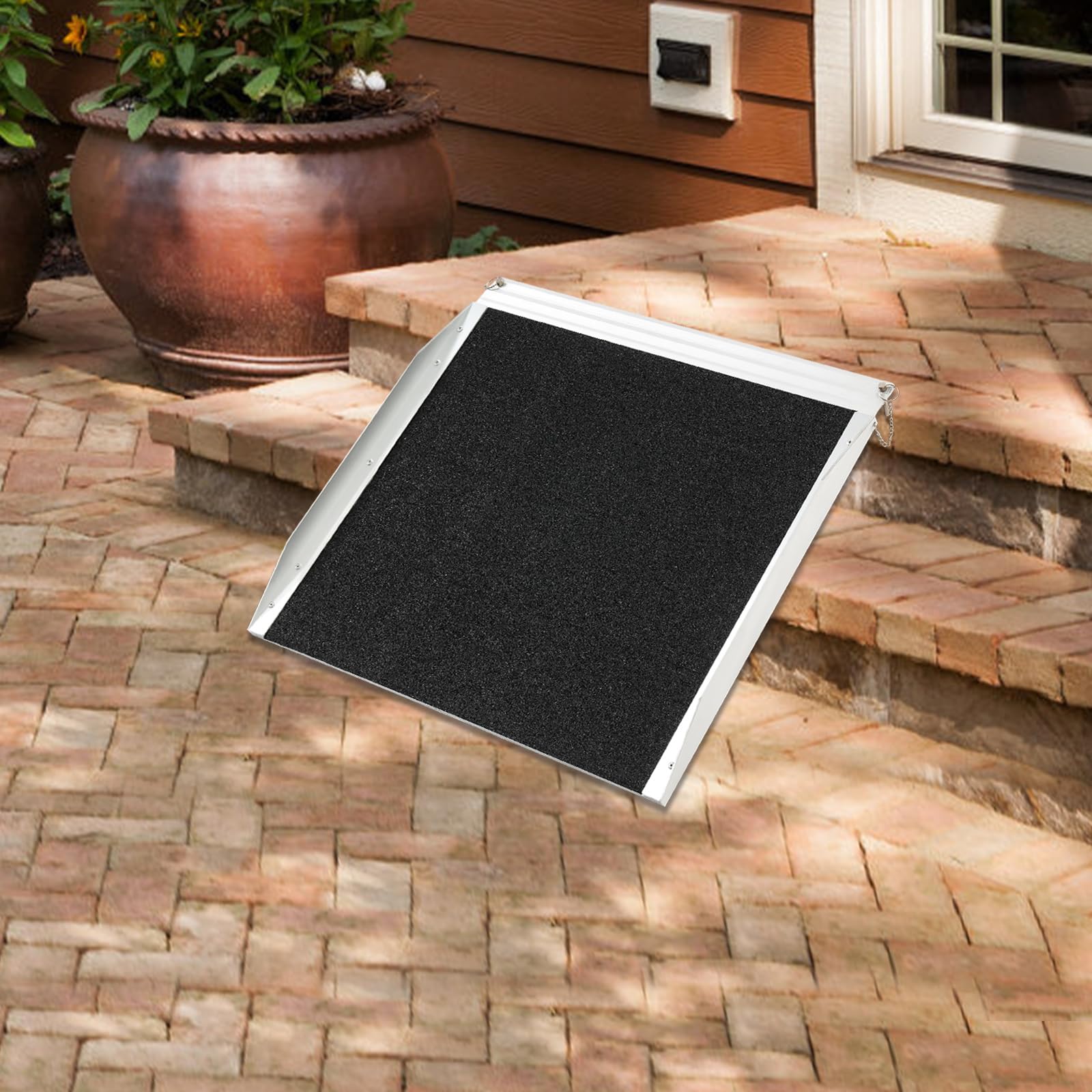Rampa per sedia a rotelle, rampa per sedia a rotelle, rampe portatili per sedie a rotelle per scale ostacoli casa passi 62x73x5 cm
