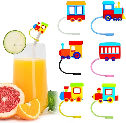 12 tapas de silicona reutilizables de grado alimenticio con temática de tren, adecuadas para bolsas de recuerdo de fiesta, fiesta de cumpleaños,